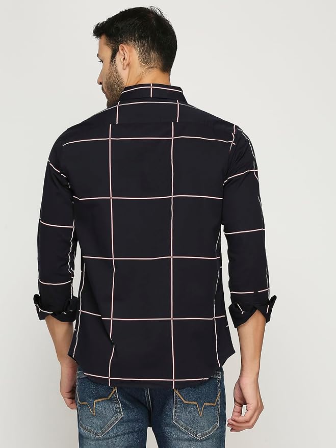 Contrast Windowpane Check Shirt