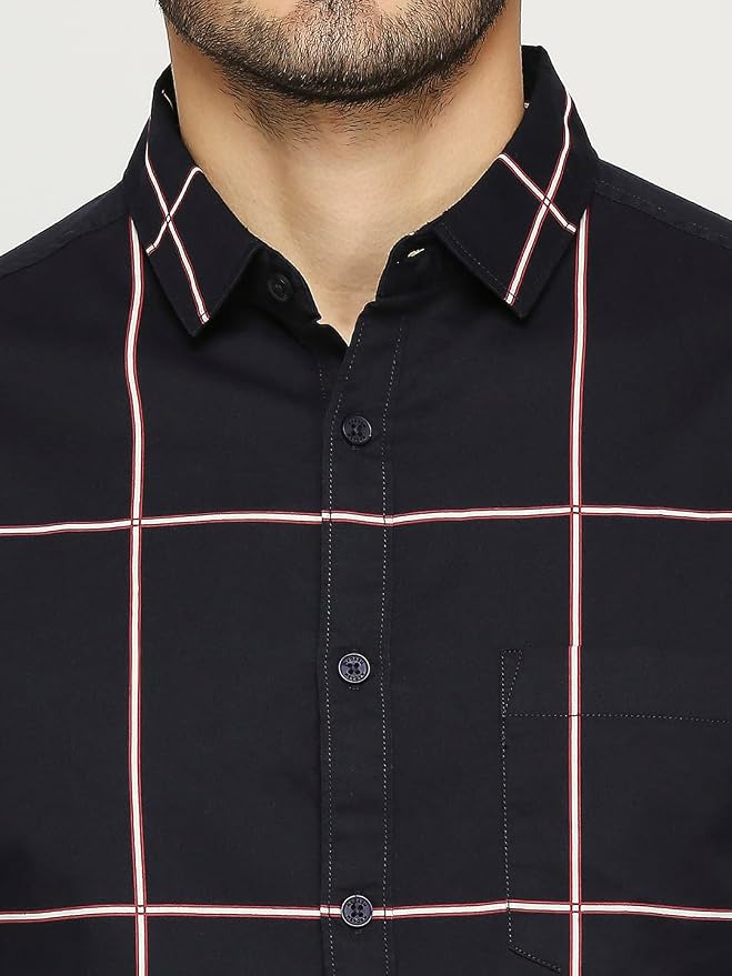 Contrast Windowpane Check Shirt