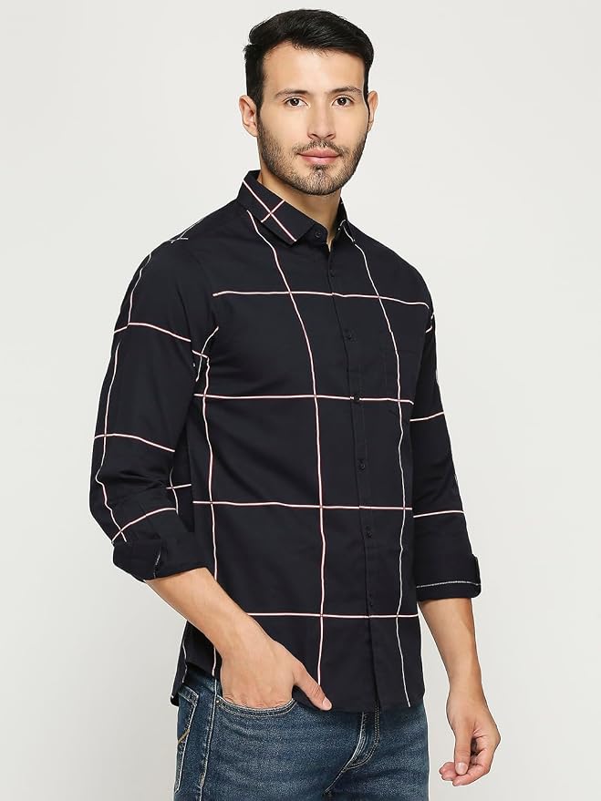 Contrast Windowpane Check Shirt