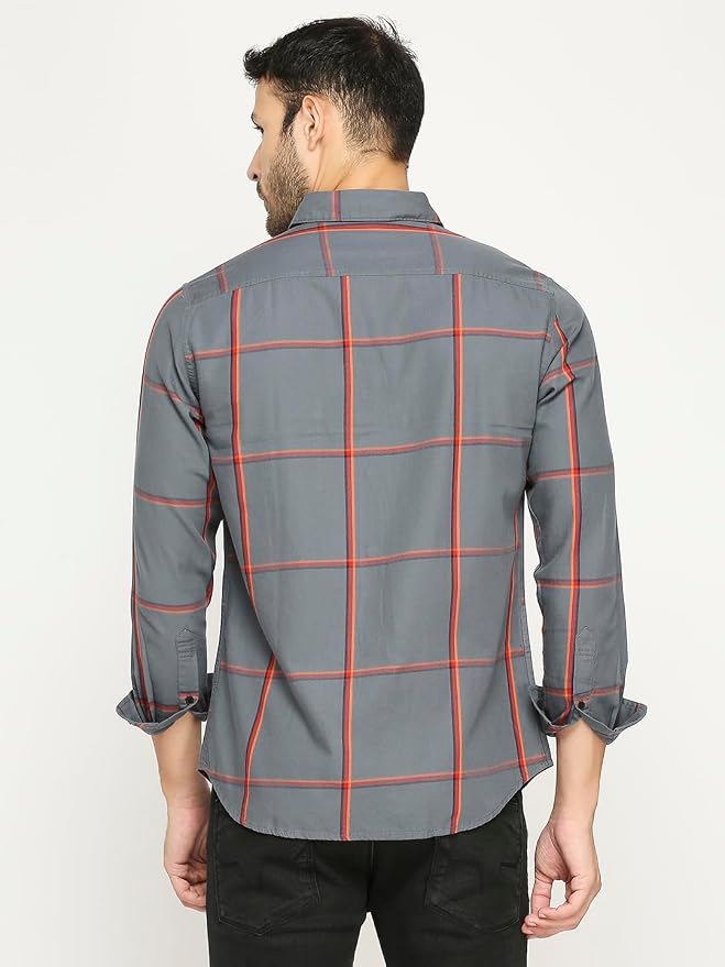 Contrast Windowpane Check Shirt