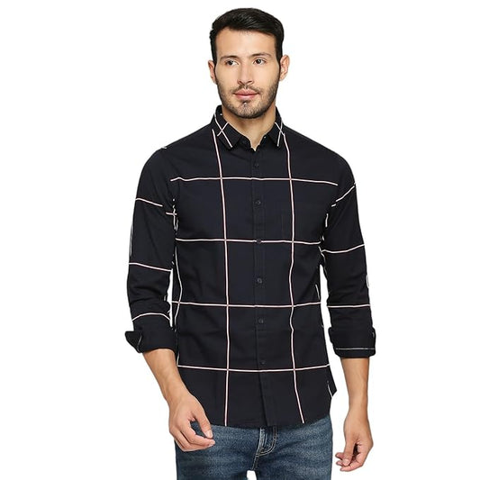 Contrast Windowpane Check Shirt