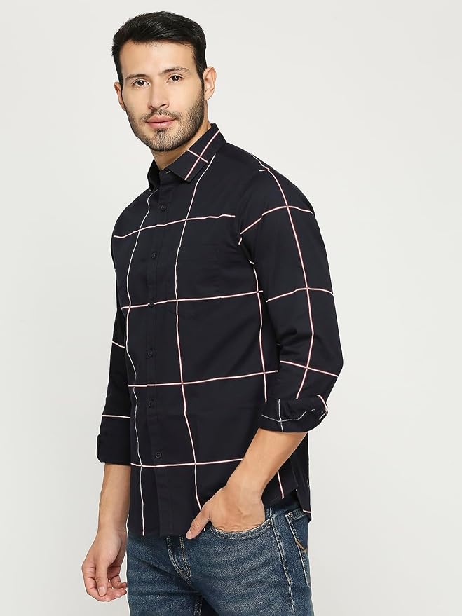 Contrast Windowpane Check Shirt